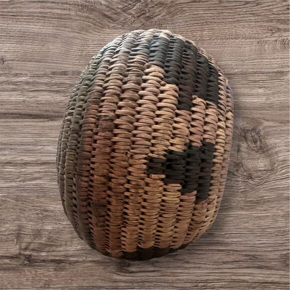 Vintage‎ Native American 
HANDWOVEN COIL Southwest Lidded Basket Jar OOAC - Picture 10 of 12